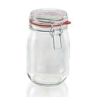 Leifheit 3193 Weckpot met Beugelsluiting 1140 ml Glas/RVS