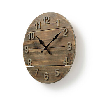 Nedis CLWA002WD30 Ronde Wandklok Diameter 30 Cm Hout