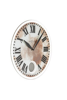 NeXtime NE-8162 Wandklok Dia. 43 X 4.2 Cm, Glas, Wit, &#039;Romana&#039;