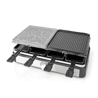 Nedis FCRA300FBK8 Gourmet Raclette Steen Grill voor 8 Personen