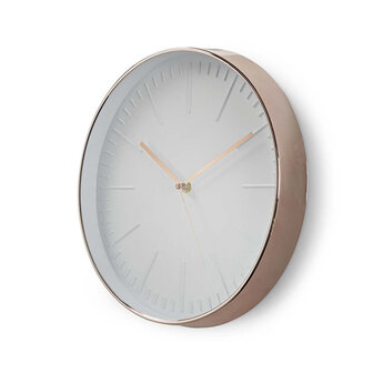 Nedis CLWA013PC30RE Ronde Wandklok Diameter 30 Cm Wit &amp; Roze-goud