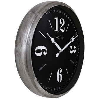 NeXtime NE-3290ZI Landelijke Wandklok - 39cm - Stille Klok - Wit/ ZIlver - &quot;Classic&quot;