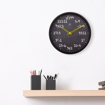 NeXtime NX-7363ZW Reken Wandkllok - 30cm -Stille Klok- Rekenformule Design - NXt By - &quot;Maths&quot;