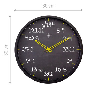 NeXtime NX-7363ZW Reken Wandkllok - 30cm -Stille Klok- Rekenformule Design - NXt By - &quot;Maths&quot;