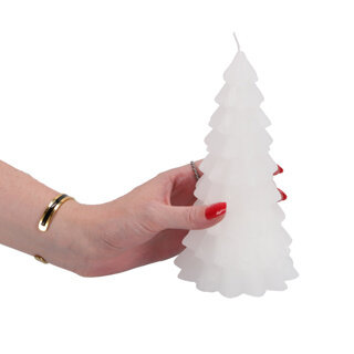 Kerstboom Kaars Wit 10x10x20cm