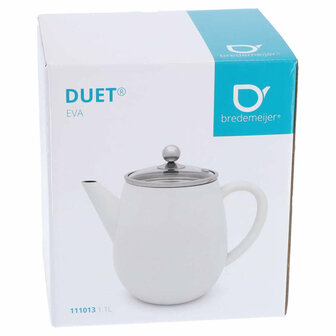 Bredemeijer Duet Eva Theepot 1.1L Wit/Glas