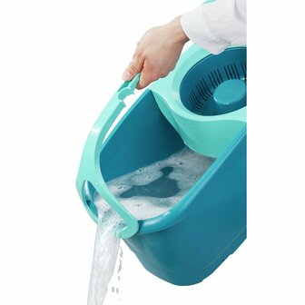 Leifheit 52102 Clean Twist Disc Mop Compleet Systeem met Wieltjes Blauw