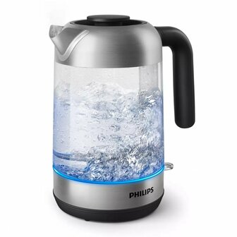 Philips HD9339/80 Series 5000 Glazen Waterkoker 1.7L 2200W RVS/Zwart