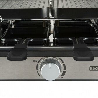 Bourgini Gourmette Raclette Grill 8 Personen Zwart/RVS