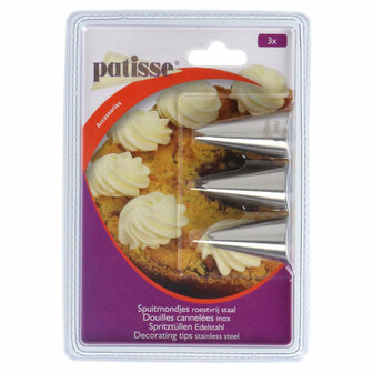 Patisse Spuitmondjes 3 Stuks RVS