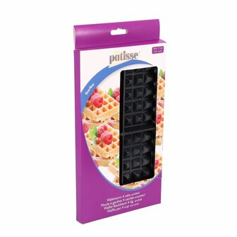 Patisse Wafelvorm 4 Vaks 29x17 cm Zwart/Siliconen