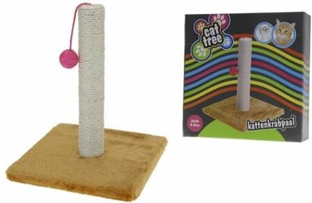 Pet Toys Krabpaal met Balletje Hout 30 x 35 cm