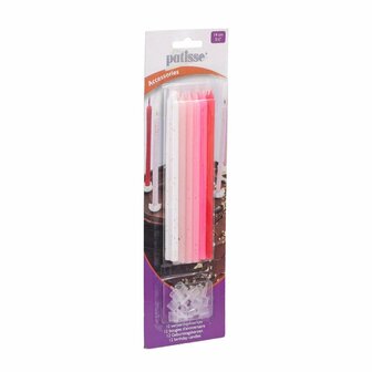 Patisse Verjaardagskaarsjes 14 cm 12 Stuks Roze