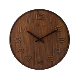 NeXtime NE-3096BR Wandklok Dia. 35 Cm, Hout, Bruin, &#039;Wood Wood Medium&#039;