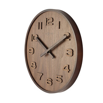 NeXtime NE-3096BR Wandklok Dia. 35 Cm, Hout, Bruin, &#039;Wood Wood Medium&#039;