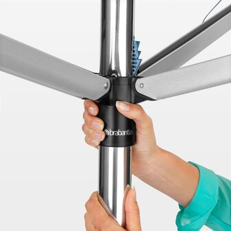 Brabantia Topspinner Droogmolen met Bodemhuls 40 m Drooglijn Metallic Grijs