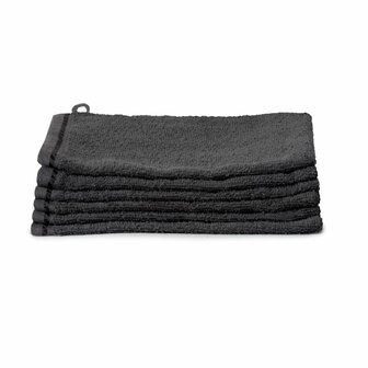 Ten Cate Washandjes 16x21 cm 6 Stuks Antraciet/100% Katoen