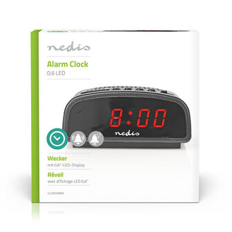 Nedis CLDK008BK Digitale Alarmklok Led Van 0,6&quot; Sluimeren