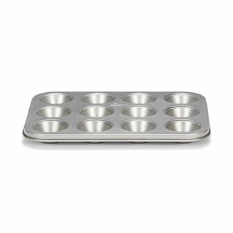 Patisse Metalen Mini Muffinvorm 12 Vaks Zilver