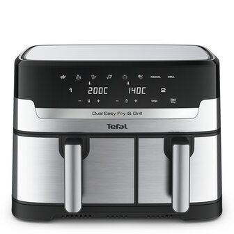 Tefal EY905D Easy Fry &amp; Grill Dual Heteluchtfriteuse 8.3L 2700W RVS/Zwart