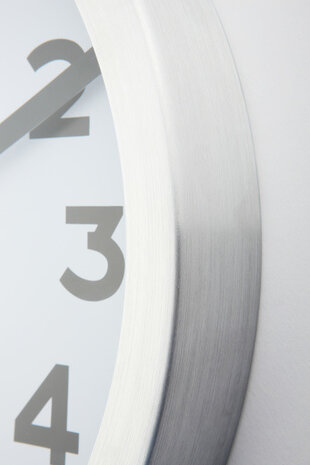 NeXtime NE-3998AR Wandklok Dia. 19 Cm, Geborsteld Aluminium, 'Station'