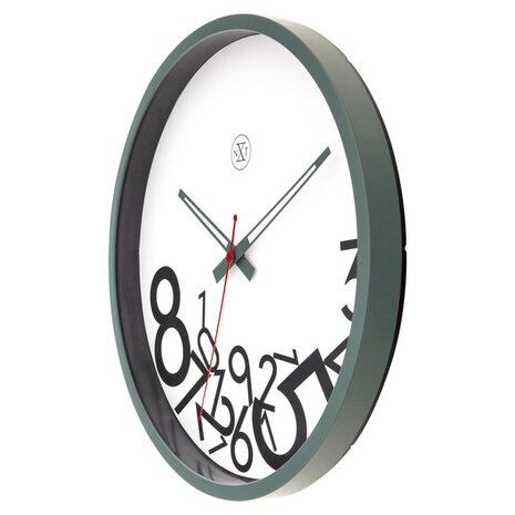 NeXtime NX-7364GN Stille Wandklok - 30cm - Grappig Design - NXt By - "Dropped Nummers"