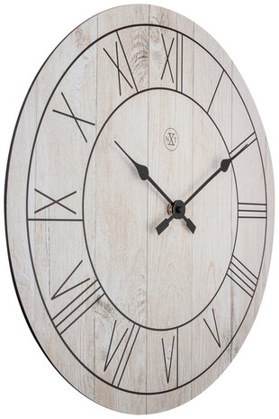 NeXtime NX-7345WI Wandklok NXt Paul Dia 40cm Hout Wit