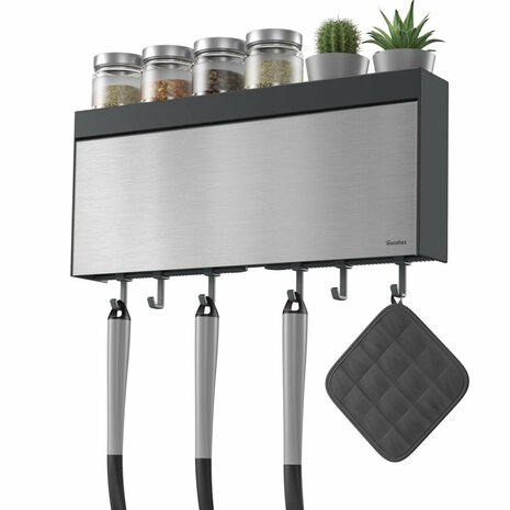 Metaltex Kitchen Helpers Tango Keukenrolhouder met Snijhulp 38x6x17 cm RVS/Grijs