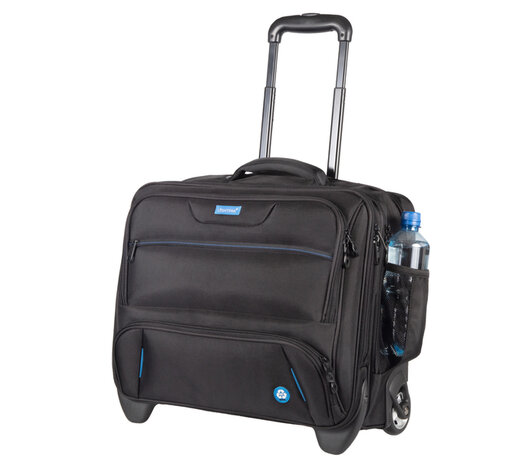 Juscha JU-46215 Laptoptrolley RPET Zwart 38x45x23cm Materiaal: Gerecycled PET