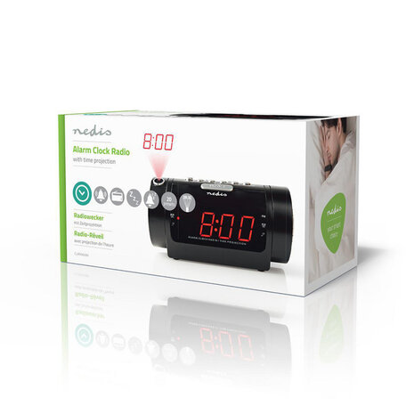 Nedis CLAR005BK Digitale Wekkerradio Met Display Led Van 0,9" Fm Dubbel Alarm Sluimeren