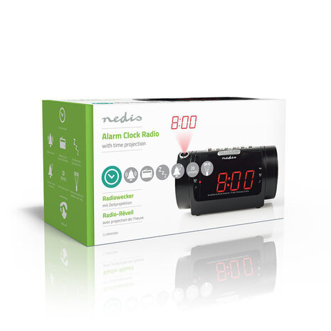 Nedis CLAR005BK Digitale Wekkerradio Met Display Led Van 0,9" Fm Dubbel Alarm Sluimeren