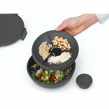 Brabantia Make & Take Salade Lunchkom 1.3L Donkergrijs