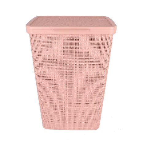 Curver Wasmand Met Deksel Jute-Look 58L Roze