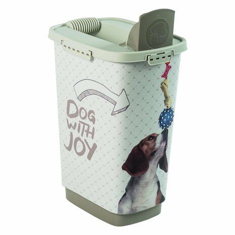 Rotho Cody Dog Pet Food Container 25L Cappuccino/Zand