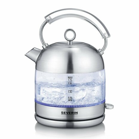 Severin WK3459 Retro Glazen Waterkoker 1.7L 2400W RVS