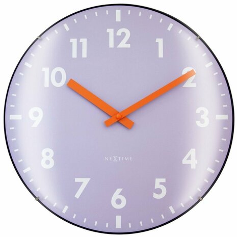 NeXtime NE-3542LA Glazen Wandklok Duomo 35 cm Lavendel/Rood