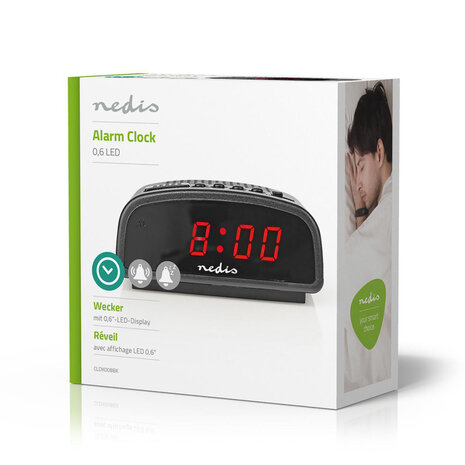 Nedis CLDK008BK Digitale Alarmklok Led Van 0,6" Sluimeren