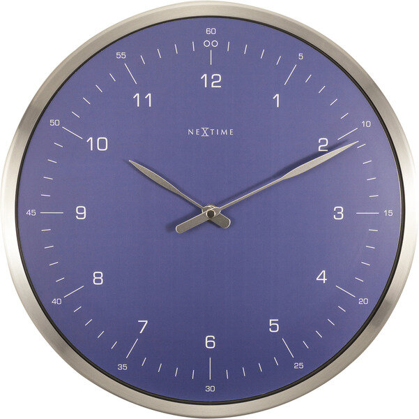 NeXtime NE-3243BL Wandklok 60 Minutes Ø33 Metaal Blauw