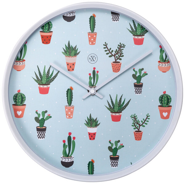 NeXtime NX-7348 Wandklok NXt Cactusdia 30cm Kunststof Wit