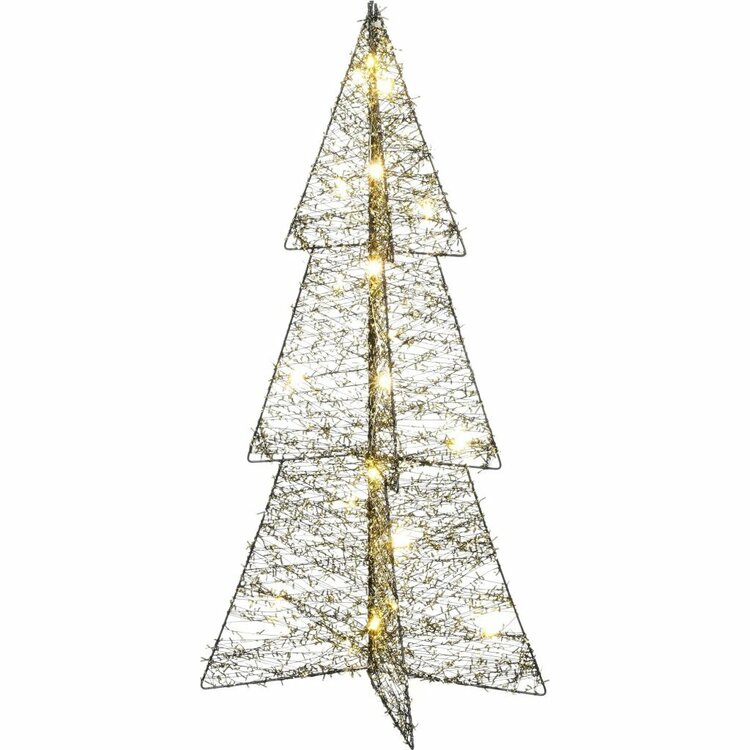 House of Seasons Kerstboom Zilver 20 LEDs Batterij L27xb27xH60cm