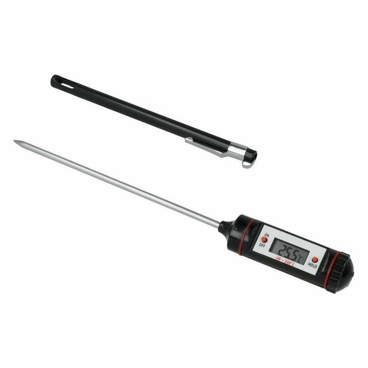 Metaltex Digitaal Kookthermometer -20/+230°C 20.5 cm RVS/Zwart