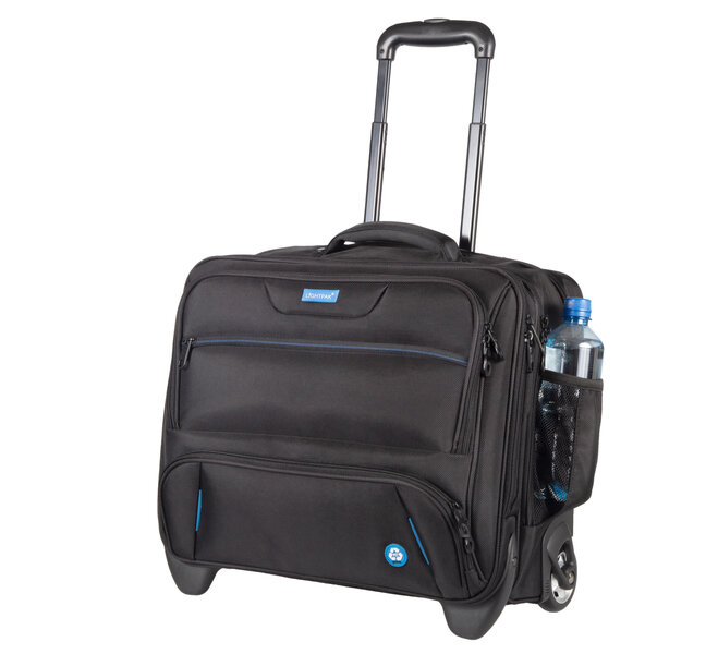 Juscha JU-46215 Laptoptrolley RPET Zwart 38x45x23cm Materiaal: Gerecycled PET