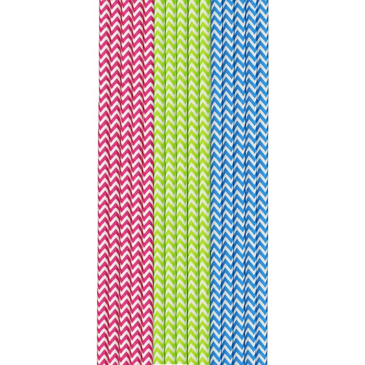 Duni Papieren Rietjes 50 Stuks Rood/Groen/Blauw