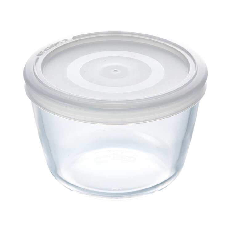 Pyrex Cook and Freeze Ronde Glazen Vershoudschaal met Deksel 0.6L