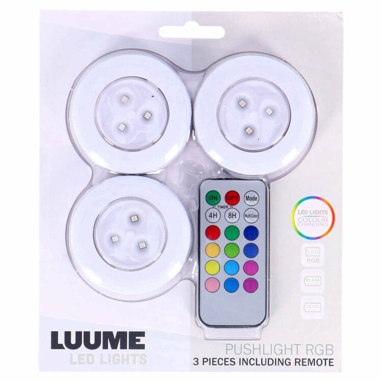 Luume LED Druklampen Zelfklevend 3 Stuks