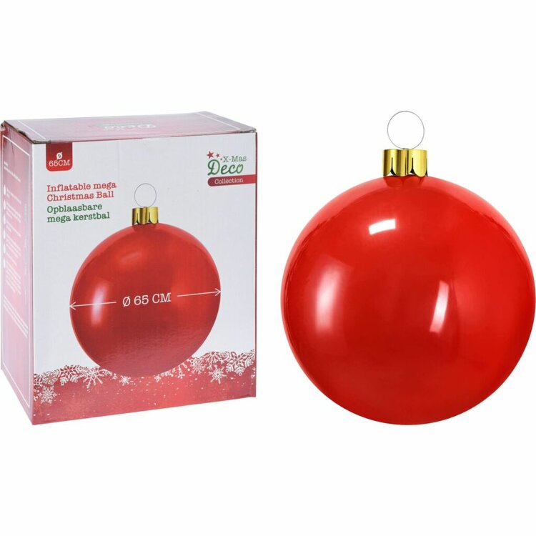 Kerstbal Opblaasbaar 65 cm Rood