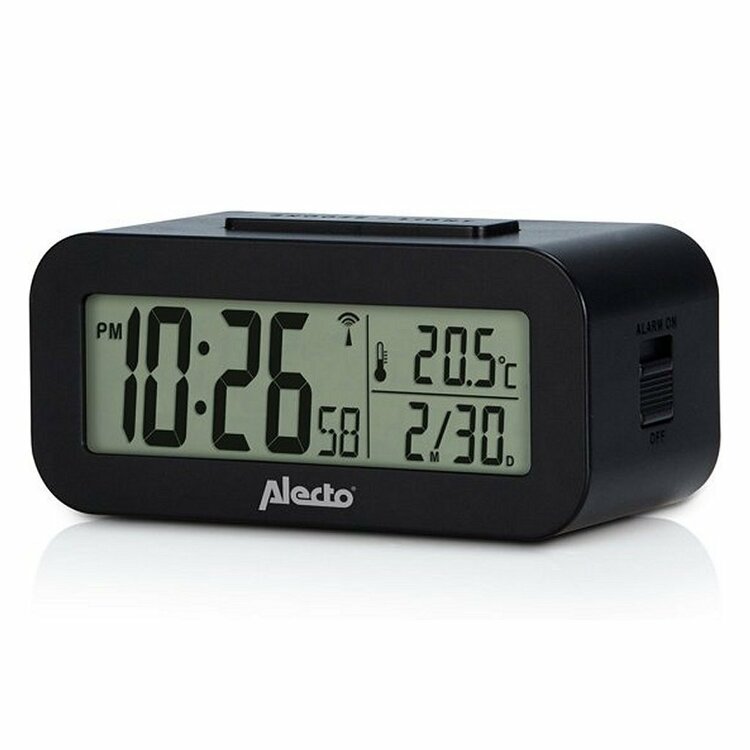 Alecto AK-30 Wekker met Thermometer Zwart