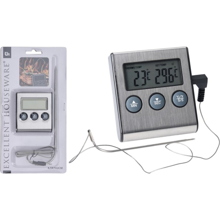 Excellent Houseware Digitale Vleesthermometer Zilver