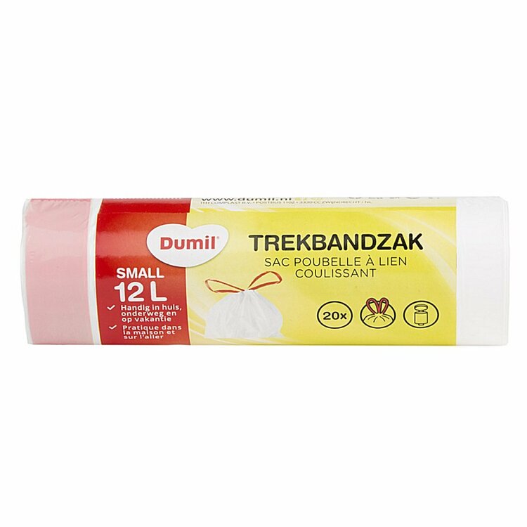 Dumil Afvalzakken met Trekband 12L 20 Stuks