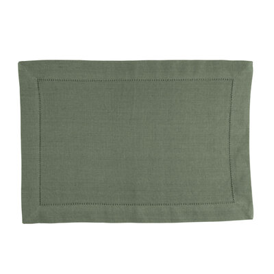 Linen&More Placemats 35x50 cm Indi Army Green 4 Stuks